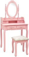 Dressing table with stool pink 75 × 69 × 140 cm pavlovnia - Dressing Table