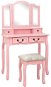 Toaletný stolík so stoličkou ružový 80 × 69 × 141 cm paulovnia - Toaletný stolík