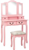 Toaletný stolík so stoličkou ružový 80 × 69 × 141 cm paulovnia - Toaletný stolík
