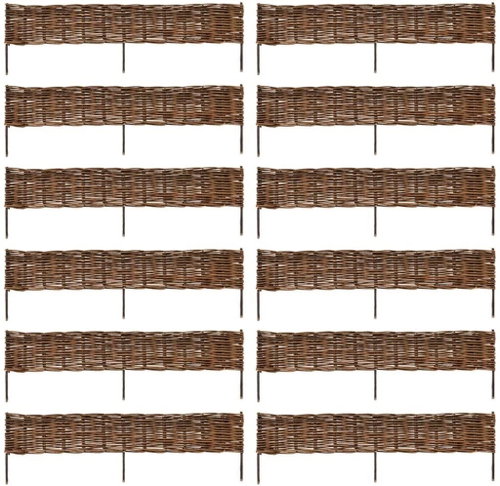 Garden willow fence 12 pcs 120 × 35 cm - Lawn Edging - Main image