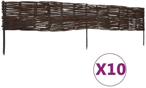 Garden willow fences 10 pcs 120 × 35 cm - Lawn Edging - Main image
