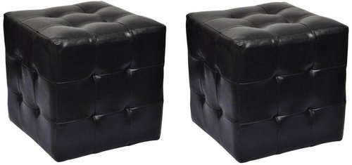 2 × stool cube black - Ottoman - Main image