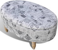 Patterned oval stool \footstool with storage, 99 × 60 × 47cm - Ottoman