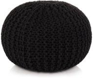 Hand knitted cotton stool 50 × 35 cm black - Stool