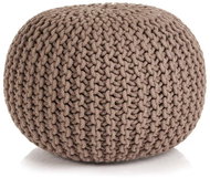 Hand-knitted cotton stool 50 × 35 cm brown - Ottoman