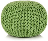 Hand knitted cotton stool 50 × 35 cm green - Stool