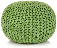 Hand knitted cotton stool 50 × 35 cm green - Ottoman