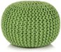 Hand knitted cotton stool 50 × 35 cm green - Stool