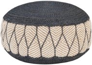 Knitted and woven cotton and jute stool 50 × 35 cm blue - Stool
