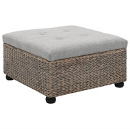 Seagrass stool 65 × 65 × 40 cm grey - Ottoman