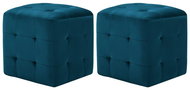 Stools 2 pcs blue 30 × 30 × 30 cm velvet fabric - Ottoman