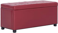 Stool with storage 87,5 cm burgundy faux leather - Ottoman