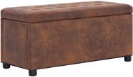 Taburette with storage 87,5 cm brown faux brushed leather - Stool