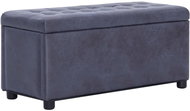 Taburette with storage 87,5 cm grey faux brushed leather - Ottoman