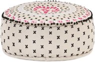 Round stool with embroidery cotton 60 × 25 cm colourful - Stool