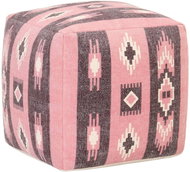 Printed stool pink 45 × 45 × 45 cm cotton - Ottoman