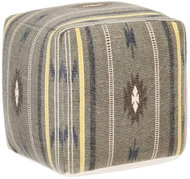 Printed stool green 45 × 45 × 45 cm cotton - Ottoman