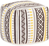 Woven stool design coloured 45 × 45 × 45 cm cotton - Ottoman