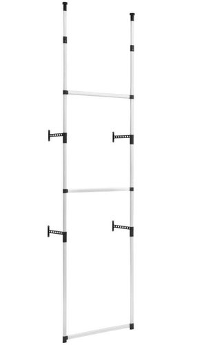 Telescopic wardrobe storage system with bars aluminium - Clothes Hanger - Main image