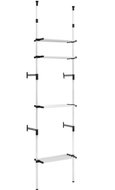 Telescopic wardrobe storage system with shelves aluminium - Clothes Hanger