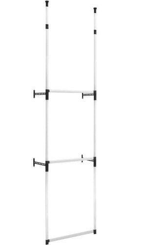 Telescopic wardrobe storage system with bars aluminium - Clothes Hanger - Main image