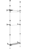 Telescopic wardrobe storage system with bars and shelf aluminium - Clothes Hanger