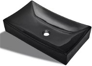 Ceramic washbasin, black, rectangular - Washbasin