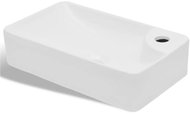 Ceramic bathroom sink with tap hole white - Washbasin