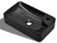 Washbasin Ceramic washbasin with tap hole black - Umyvadlo