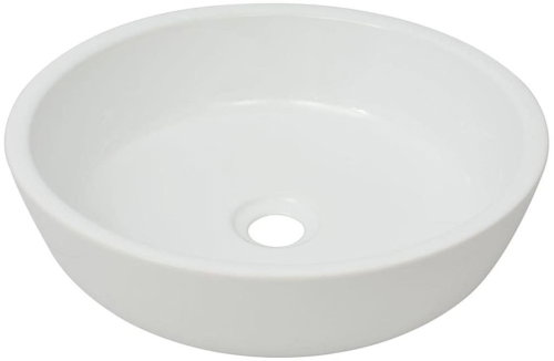 Ceramic round washbasin white 42x12 cm - Washbasin - Main image