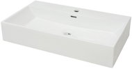 Washbasin ceramic faucet hole white 76x42,5x14,5 cm - Washbasin