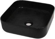 Keramické umývadlo štvorcové čierne 38 × 38 × 13,5 cm - Umývadlo