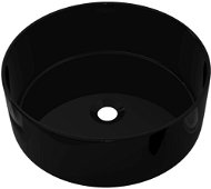 Keramické umývadlo okrúhle čierne 40 × 15 cm - Umývadlo