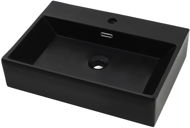 Washbasin with a hole for a faucet ceramic black 76x42,5x14,5 cm - Washbasin