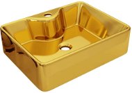 Washbasin with hole for faucet gold 48 × 37 × 13,5 cm ceramic - Washbasin
