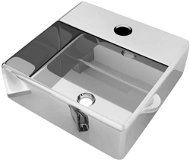 Washbasin with hole for faucet 38x30x11,5 cm ceramic silver - Washbasin