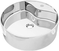 Washbasin with overflow 46,5 × 15,5 cm ceramic silver - Washbasin
