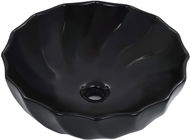 Washbasin black 46 × 17 cm ceramic - Washbasin