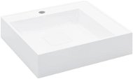 Washbasin 50 × 50 × 12,3 cm mineral\marble composite white - Washbasin
