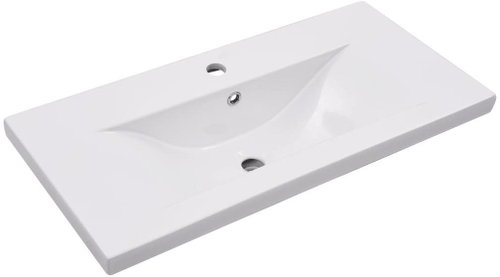 Built-in washbasin 81 × 39,5 × 18,5 cm ceramic white - Washbasin - Main image