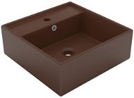 Luxury washbasin overflow square matt dark brown 41x41 cm - Washbasin