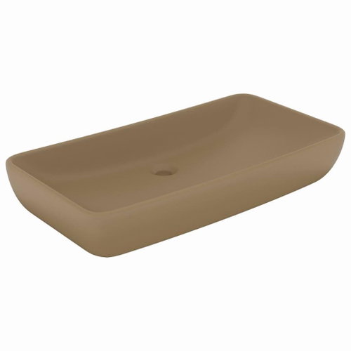 Luxury rectangular washbasin matt cream 71 × 38 cm ceramic - Washbasin - Main image