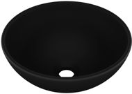 Luxusné umývadlo okrúhle matné čierne 32,5 × 14 cm keramické - Umývadlo