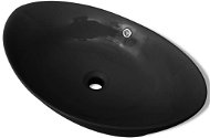 Black luxury ceramic oval washbasin with overflow - 59 × 38,5 cm - Washbasin