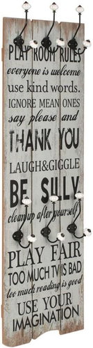 Wall coat rack THANK YOU with 6 hooks 120 × 40 cm - Coat Hanger - Main image