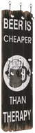 Nástěnný věšák na kabáty BEER CHEAPER s 6 háčky 120 × 40 cm - Věšák
