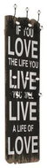 Wall coat rack LOVE LIFE with 6 hooks 120 × 40 cm - Coat Hanger
