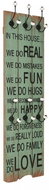 Wall coat rack HAPPY LOVE with 6 hooks 120 × 40 cm - Coat Hanger