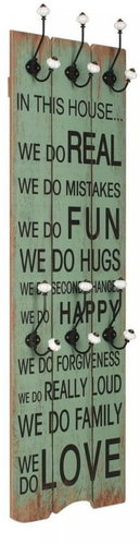 Wall coat rack HAPPY LOVE with 6 hooks 120 × 40 cm - Coat Hanger - Main image