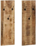 Nástenný vešiak, 2 ks, masívne mangovníkové drevo, 36 × 110 × 3 cm - Vešiak